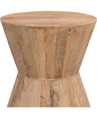 Farmhouse Round End Table in Solid Wood – Timeless Wooden Accent Table