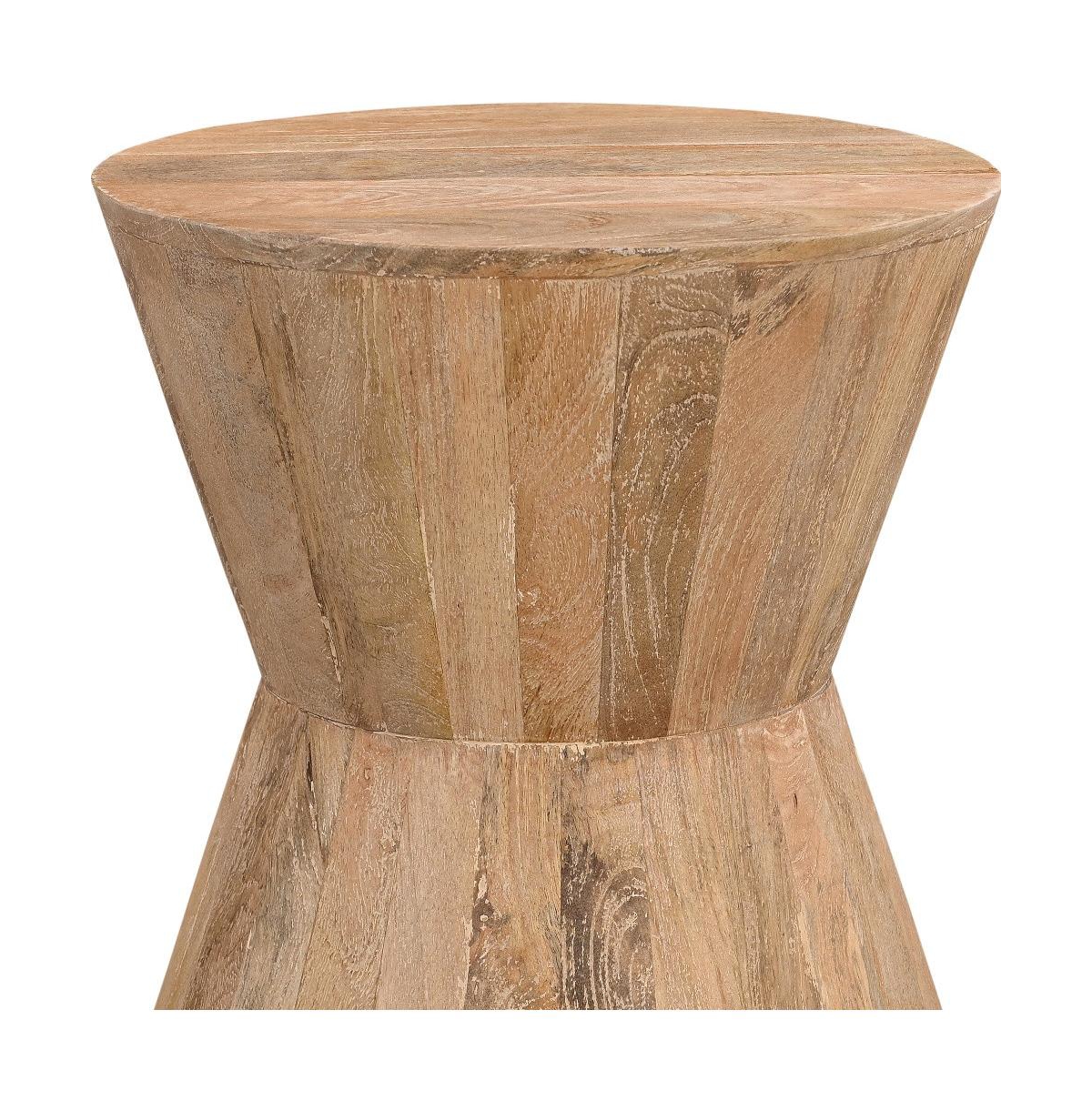 Farmhouse Round End Table in Solid Wood – Timeless Wooden Accent Table