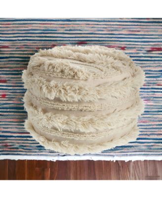 Round Ottoman for Living Room Footrest and Extra Seating