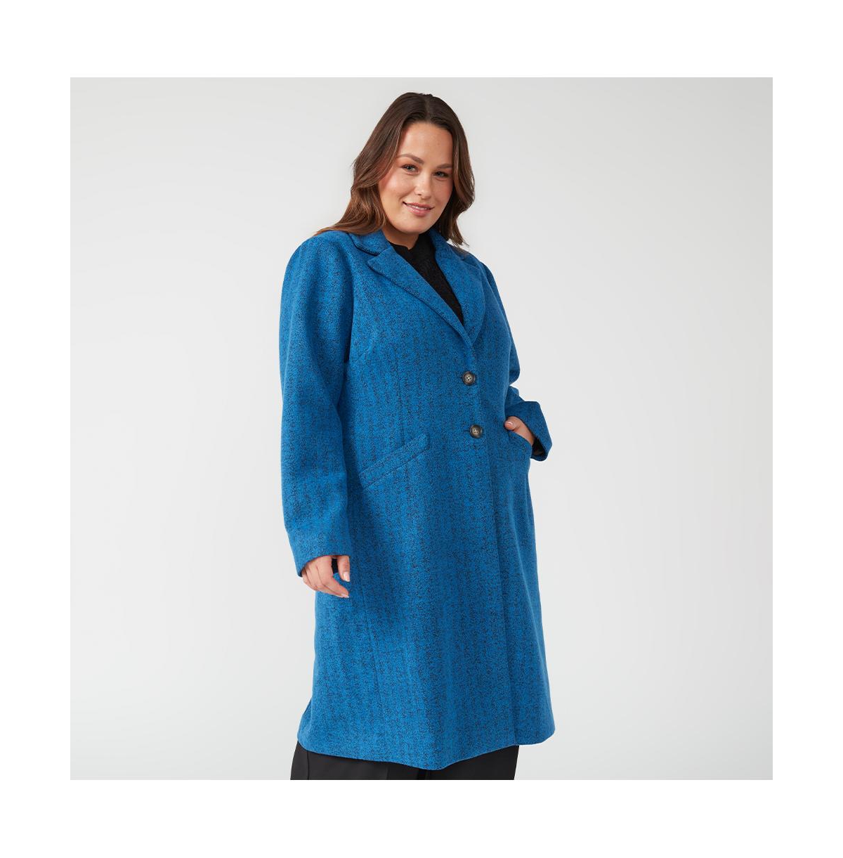 Maris Blue Long Below Knee Coat - Victoria blue