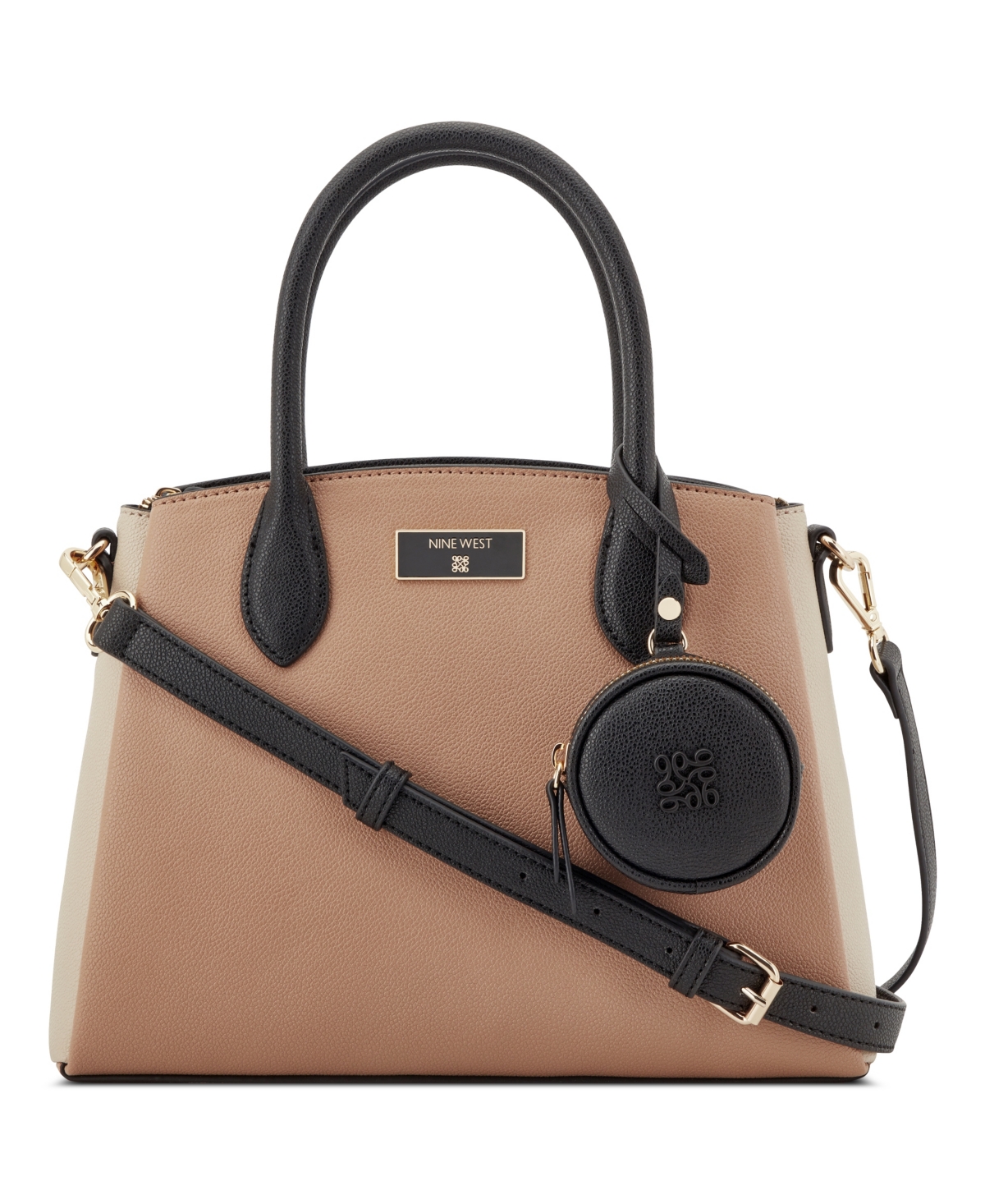 Mary Medium Satchel Bag - Brown, Black
