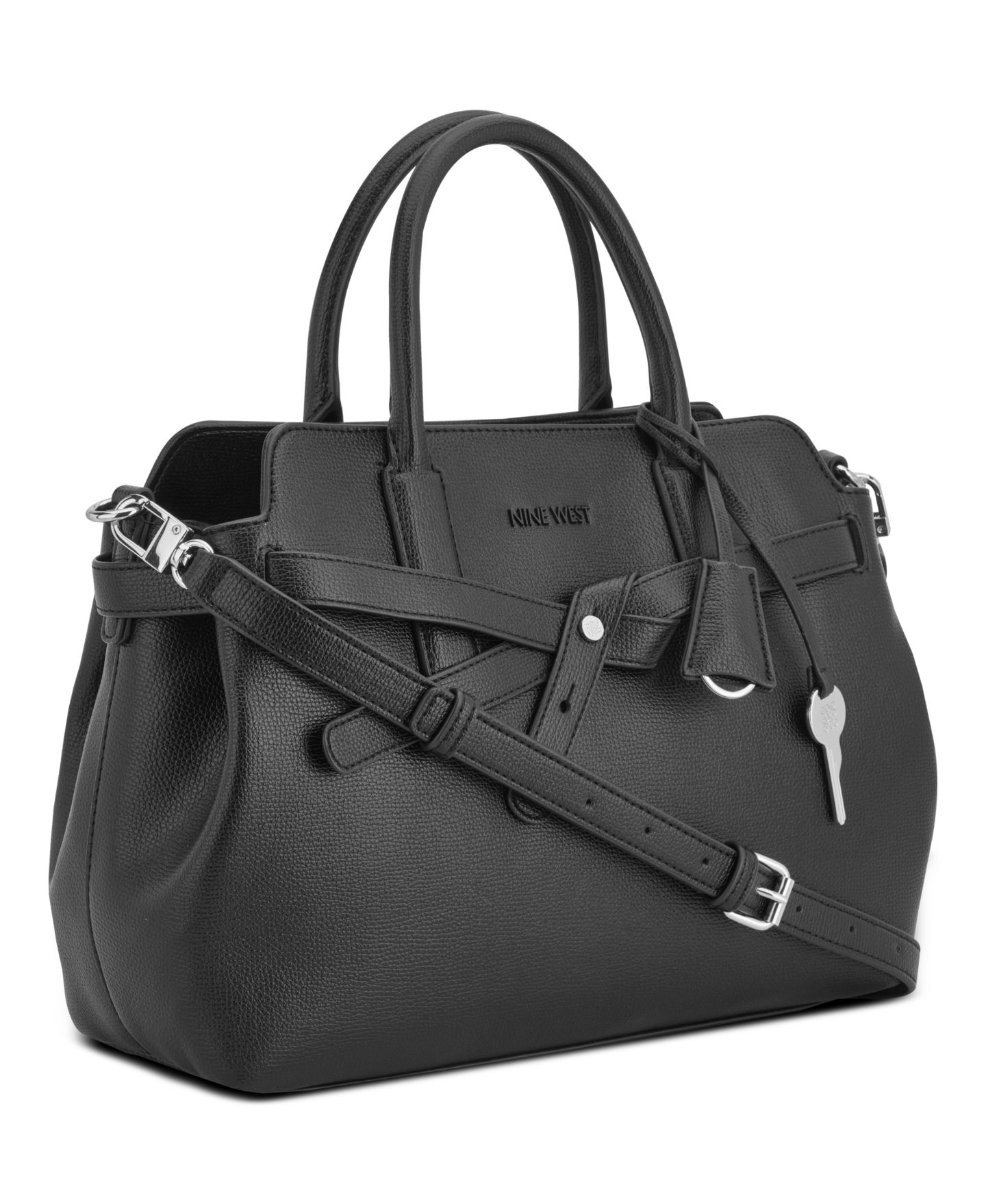 Женская сумка Nine West Lille Triple Compartment Satchel, цвет: Чёрный — фото 4