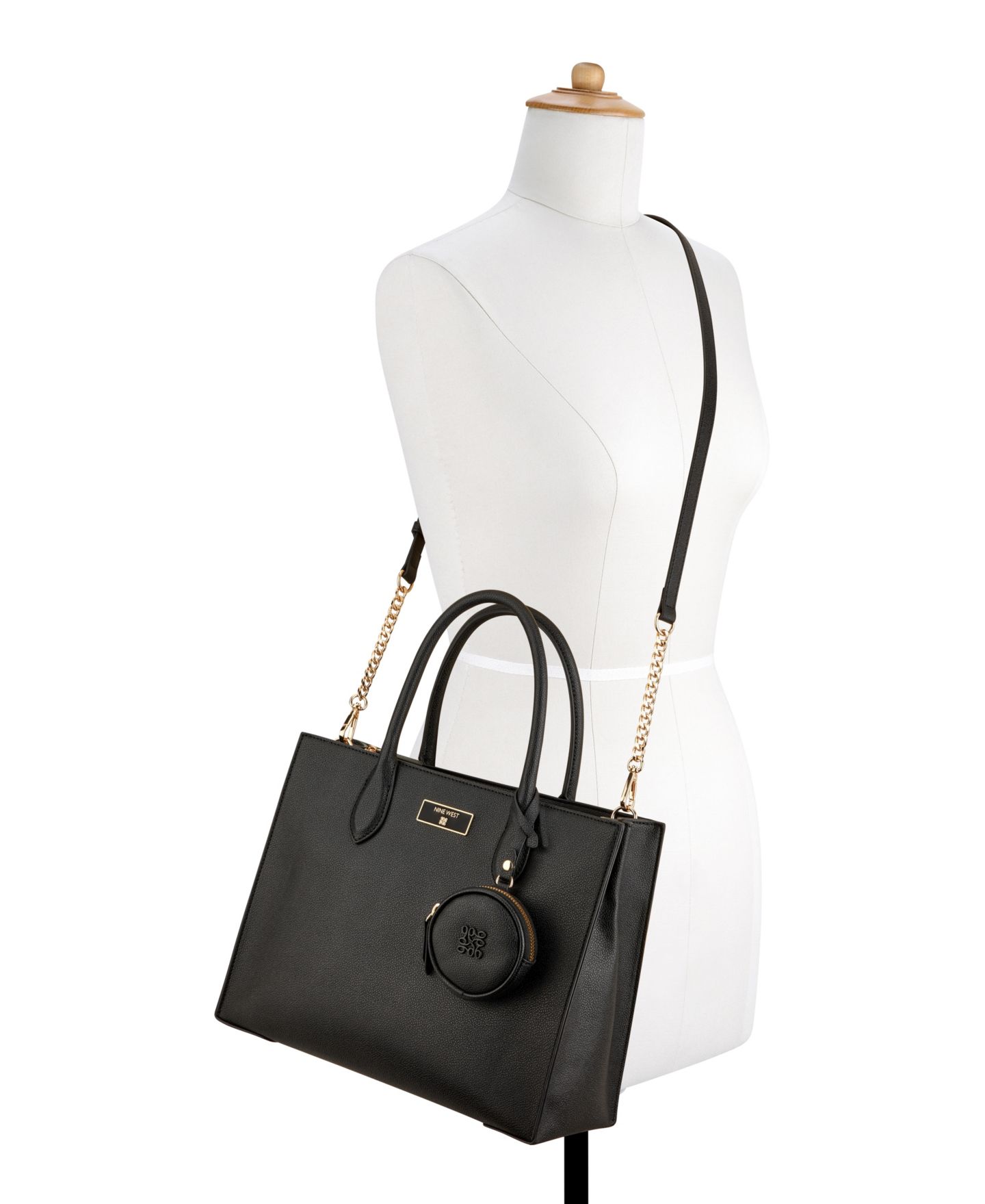 Женская сумка Nine West Magdalina Triple Compartment Shopper, цвет: Чёрный — фото 5