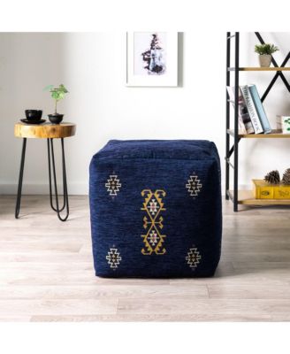Polyester Blend Ottoman for Living Room Footrest and Home Seating