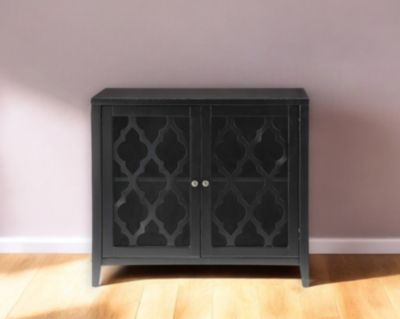 Two Glass Door Sideboard Cabinet with Adjustable Shelves