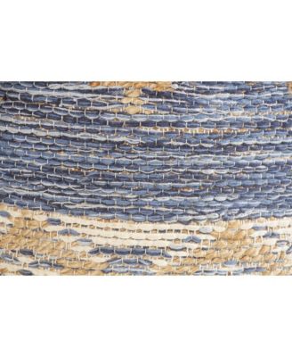 Woven Jute Ottoman for Extra Seating and Rustic Living Room Accent