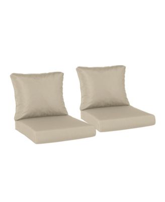 Outdoor Chair Cushions Set of 2, 24"x24", Water Resistant Outdoor Deep Seat Cushions with Handle & Adjustable Straps.