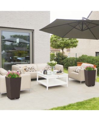 Large Garden Potting Bench Table with Display Rack and Hidden Sink-Natural