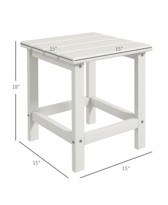 15" Adirondack Patio Side Table, HDPE Outdoor End Table,