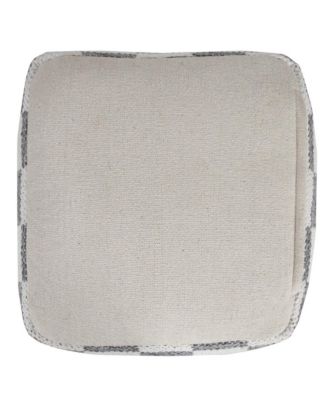 18" Grey 100% Cotton Ottoman
