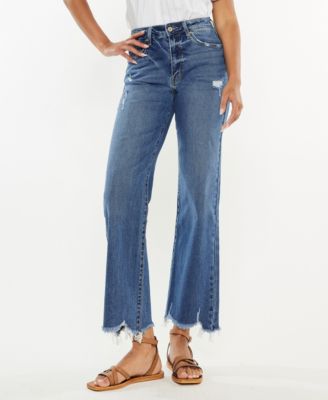 Women's High Rise Slim Wide Leg Pull On Jeans