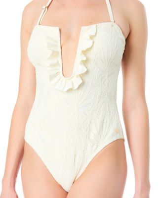 Women's La Vie A La Mer Textured Bandeau One Piece Swimsuit 