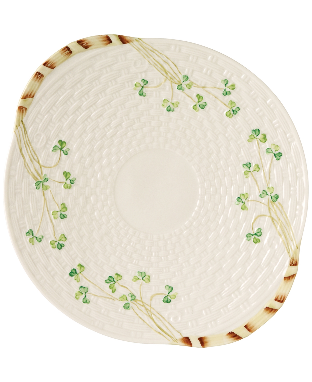 Shamrock Bread Plate - Ivory/ Green