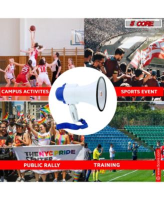 Megaphone Bullhorn Speaker 30W Mini Bull Horn Battery Power Cheer Megafono 800 Feet Range Loudspeaker 8R-USB WoB
