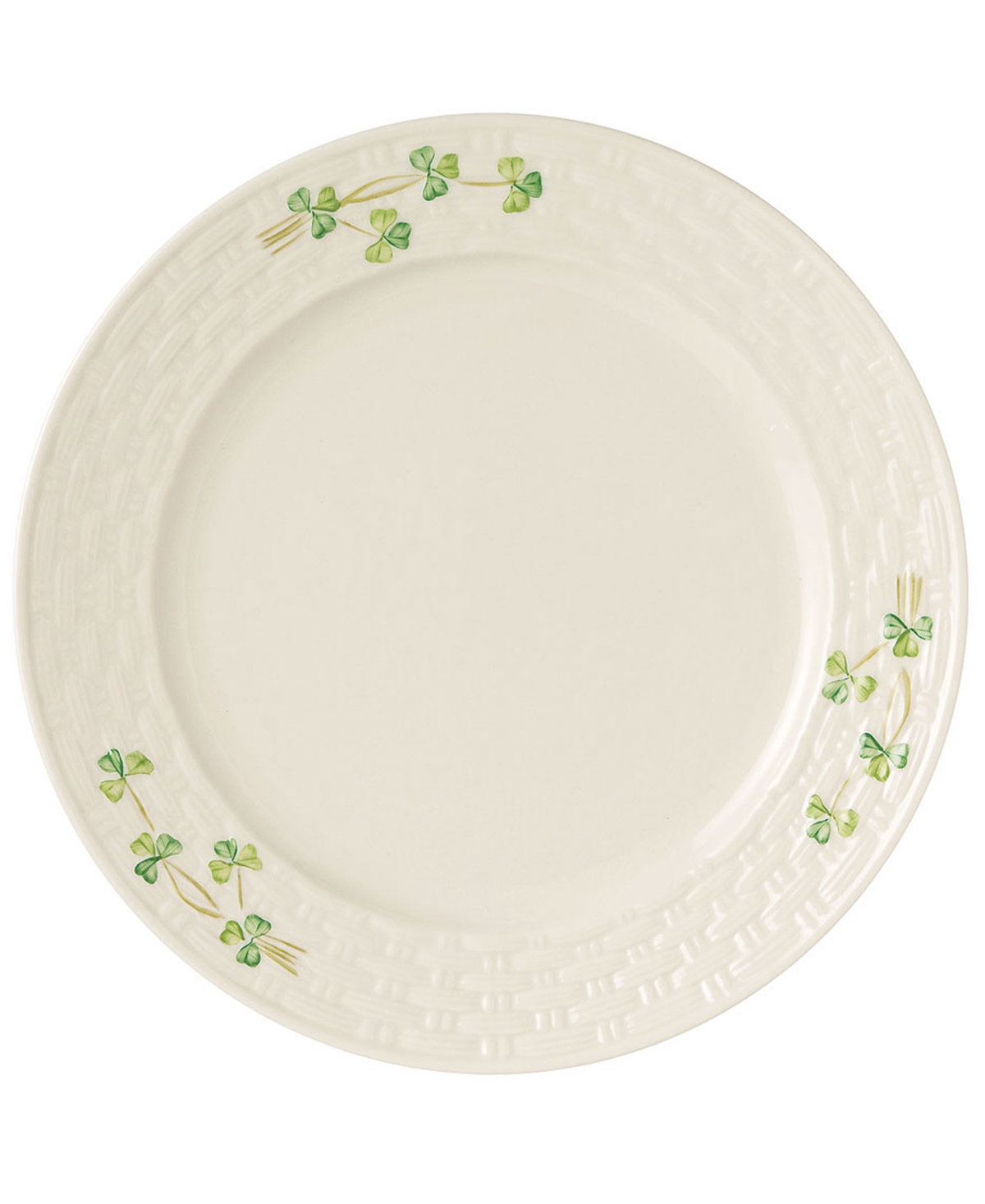 Shamrock Dinner Plate - Ivory/ Green