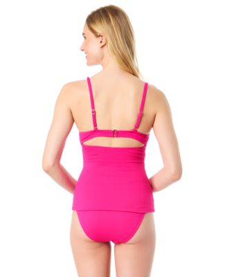 Women's La Vie A La Mer Textured Button-Front Tankini Top