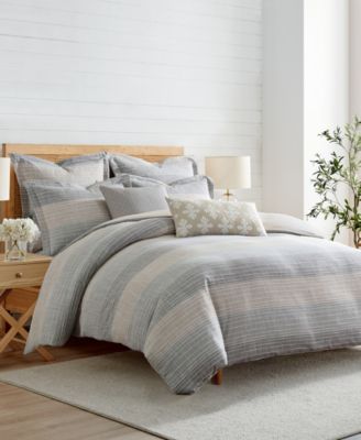 Sand Stripes Textured 3-Pc. Duvet Cover Set, Queen