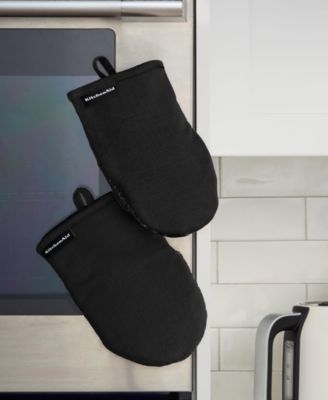 Gourmet Series Gridlines Mini Oven Mitts Set, Pack of 2