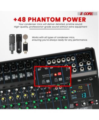 Audio DJ Mixer 16 Channel Sound Board Console w SPX Effect 48V Phantom Power MX 16CH XU