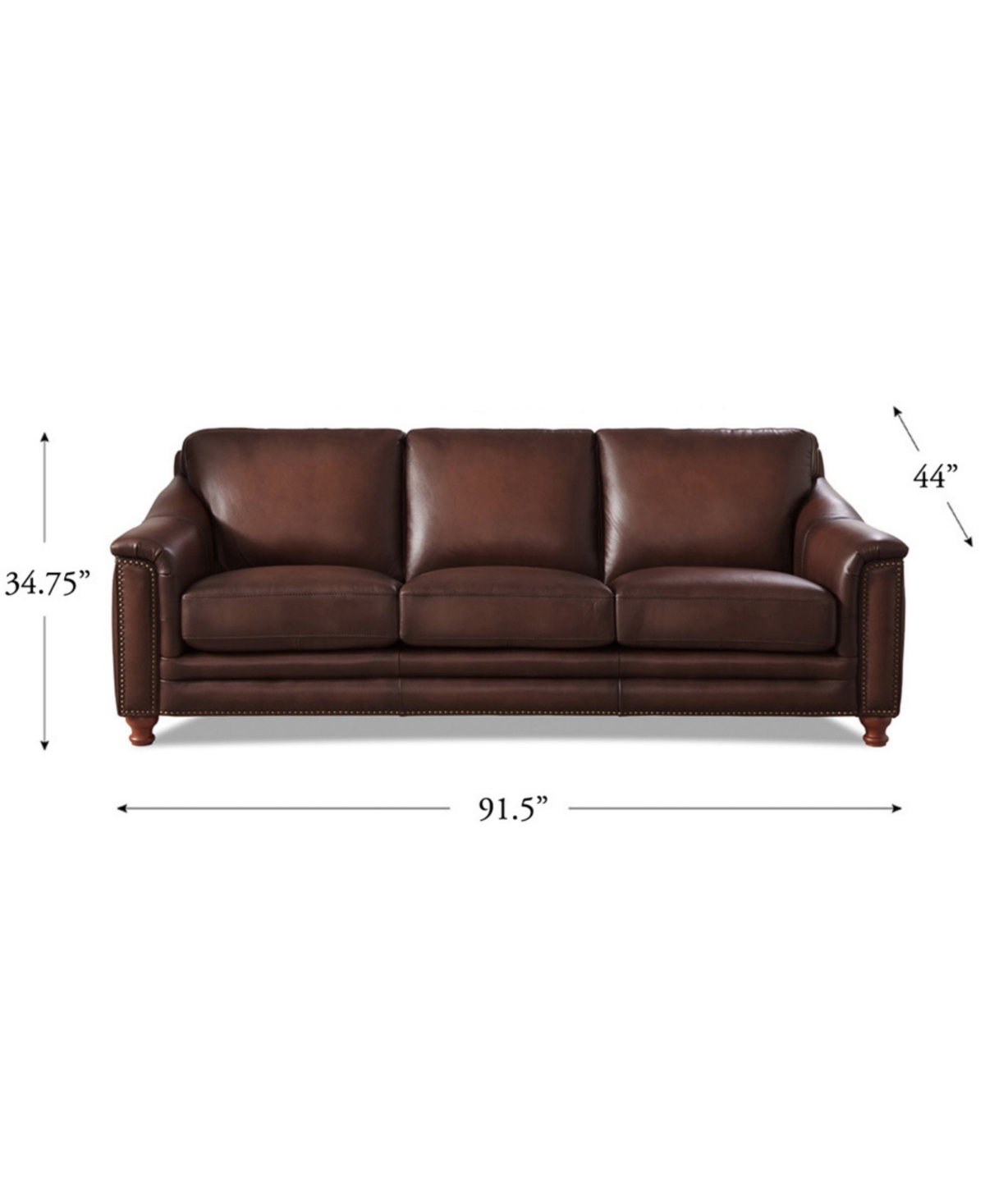 Hydeline Belfast 92" Top Grain Leather Sofa