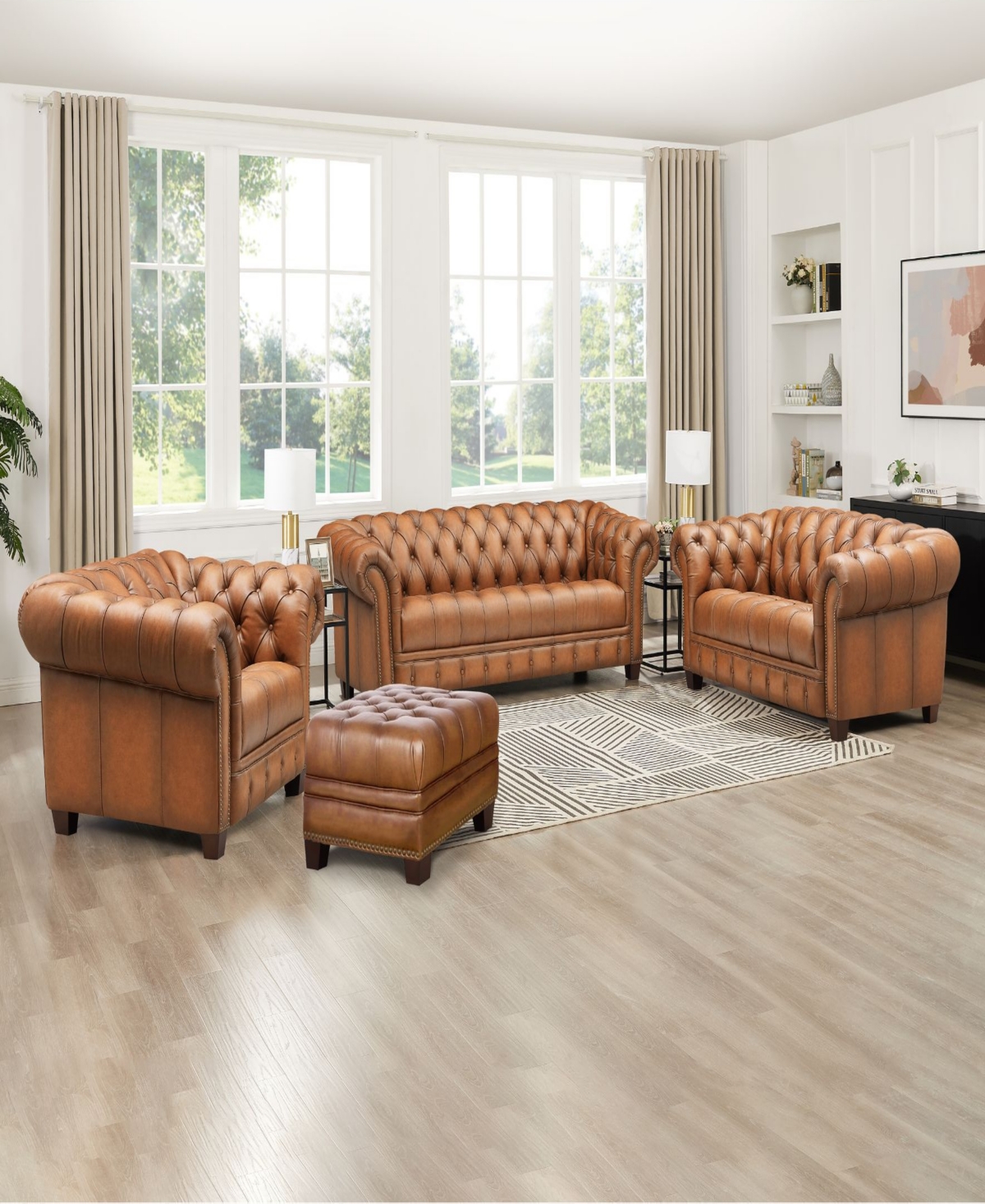 Hydeline York 89" Top Grain Leather Sofa