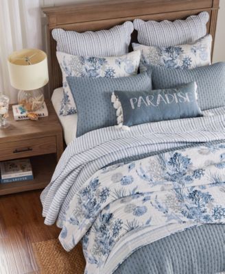 Coral Landing Reversible 3-Pc. Quilt Set, Full/Queen