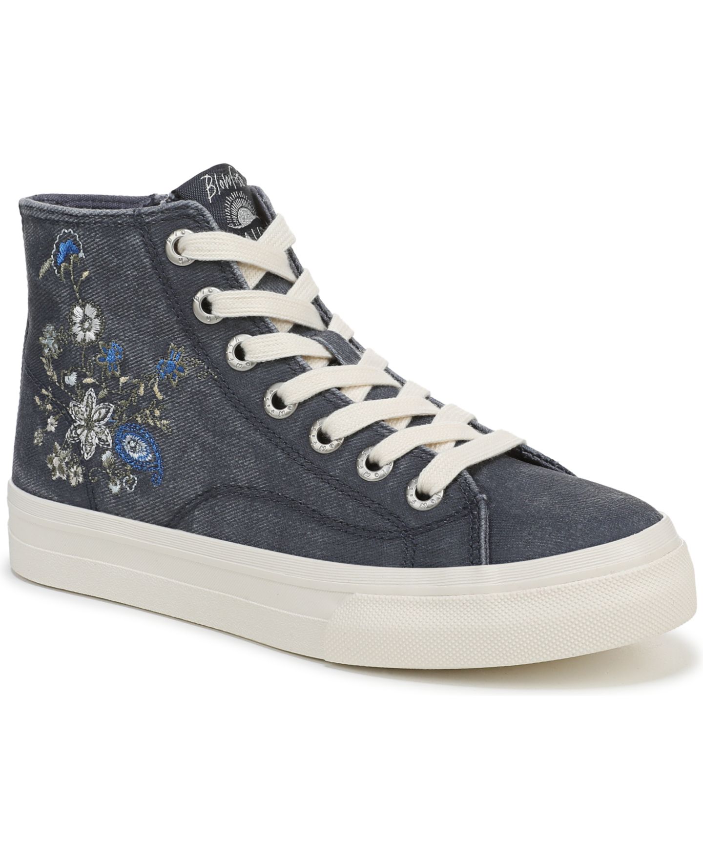Женские кроссовки Blowfish Malibu Catch Sun High Top Zip Platform, цвет: Тёмно-синий холщовый — фото 1