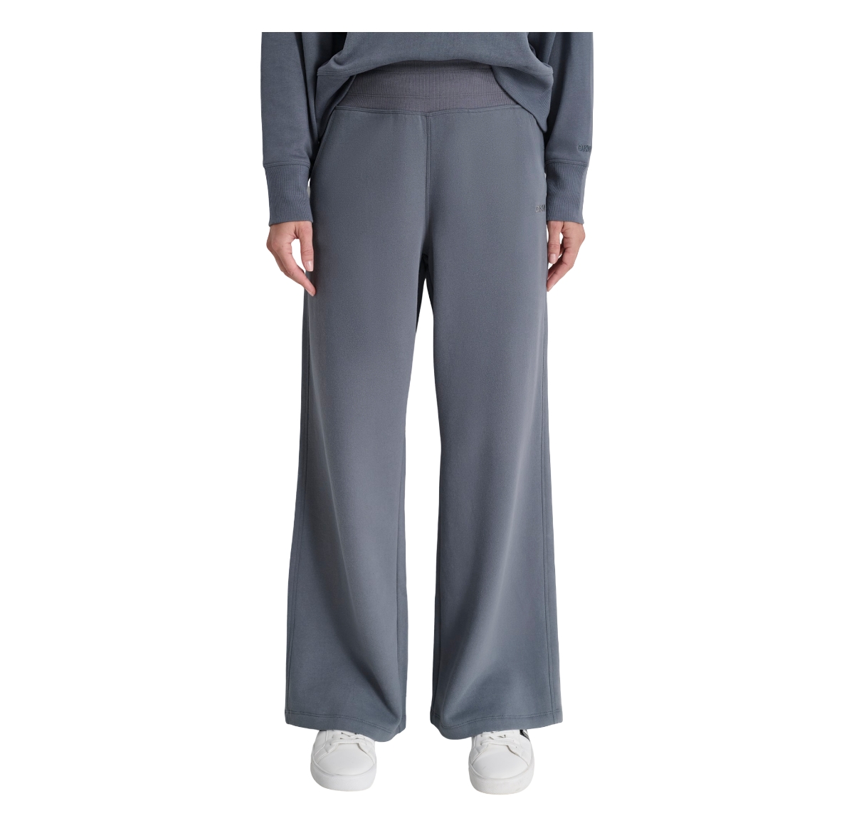 Women's Embroidered Logo Pull On Wide Leg Pants - Turbulence