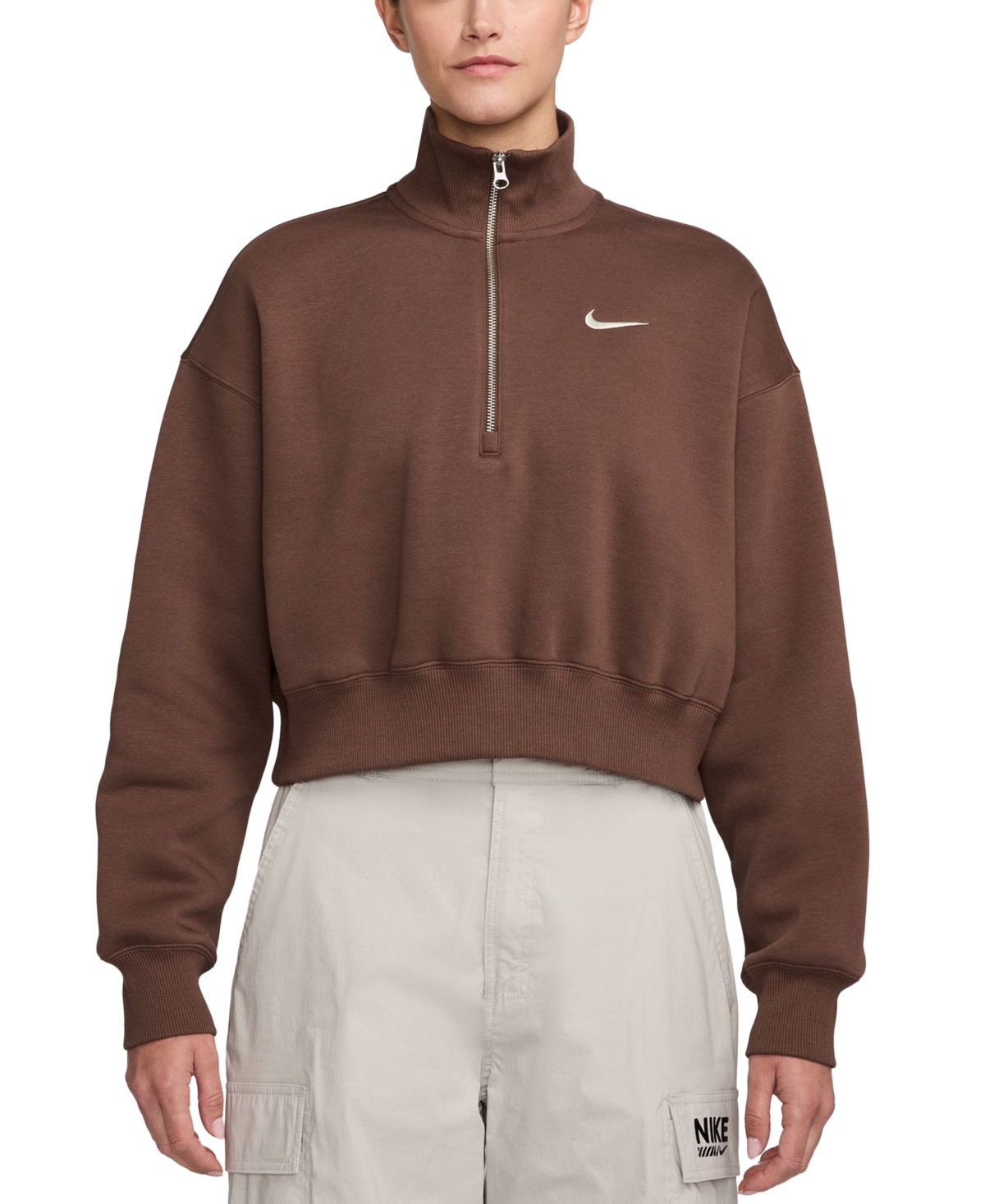 Nike Sportswear Women's Phoenix Fleece Quarter-zip Cropped Sweatshirt