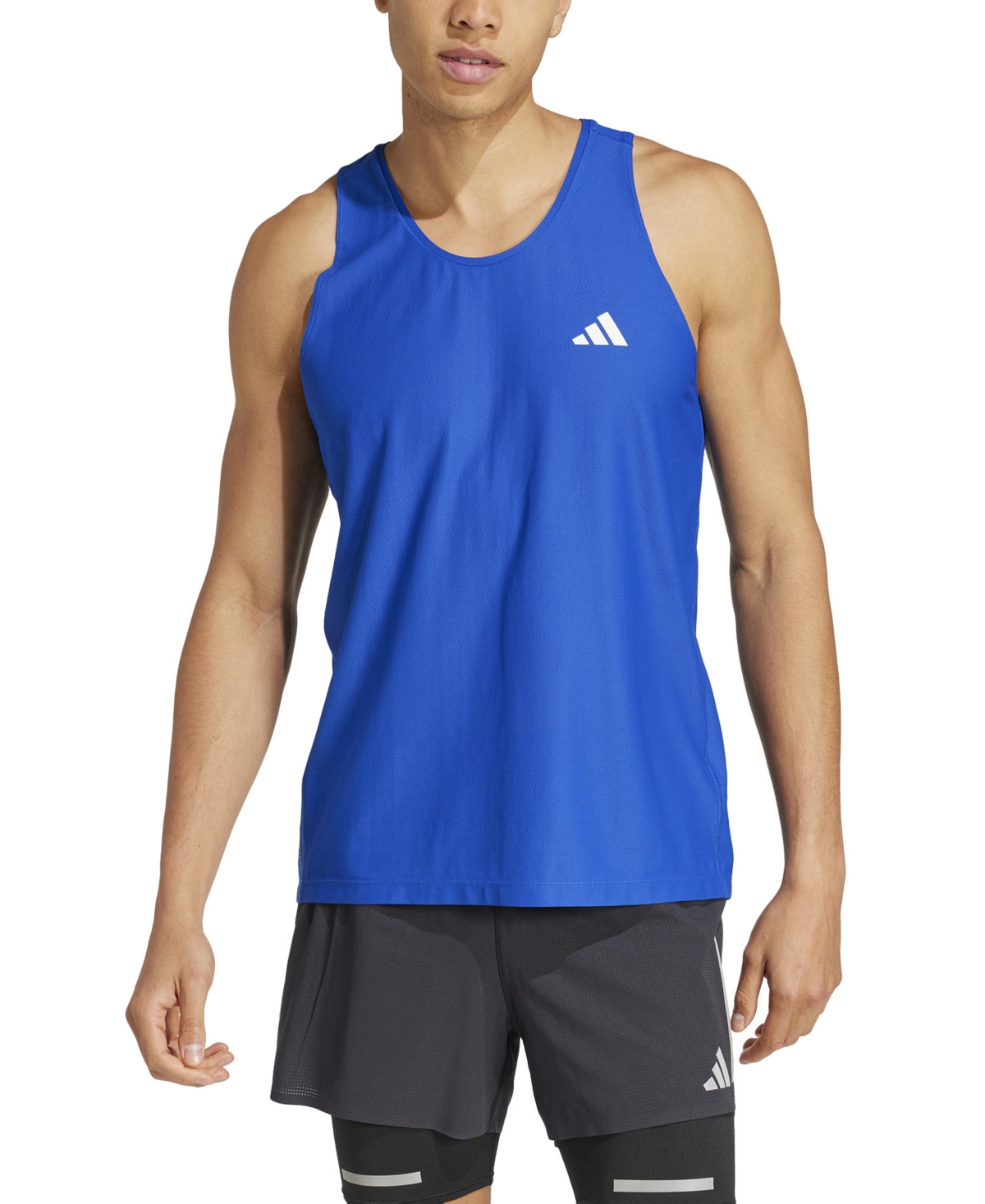Adidas Originals Men's Own The Run Moisture-wicking Tank Top In Blue