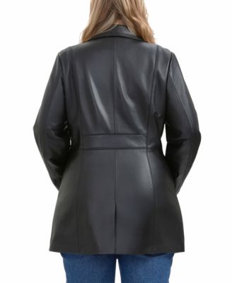 Plus Size Rosie Leather Coat