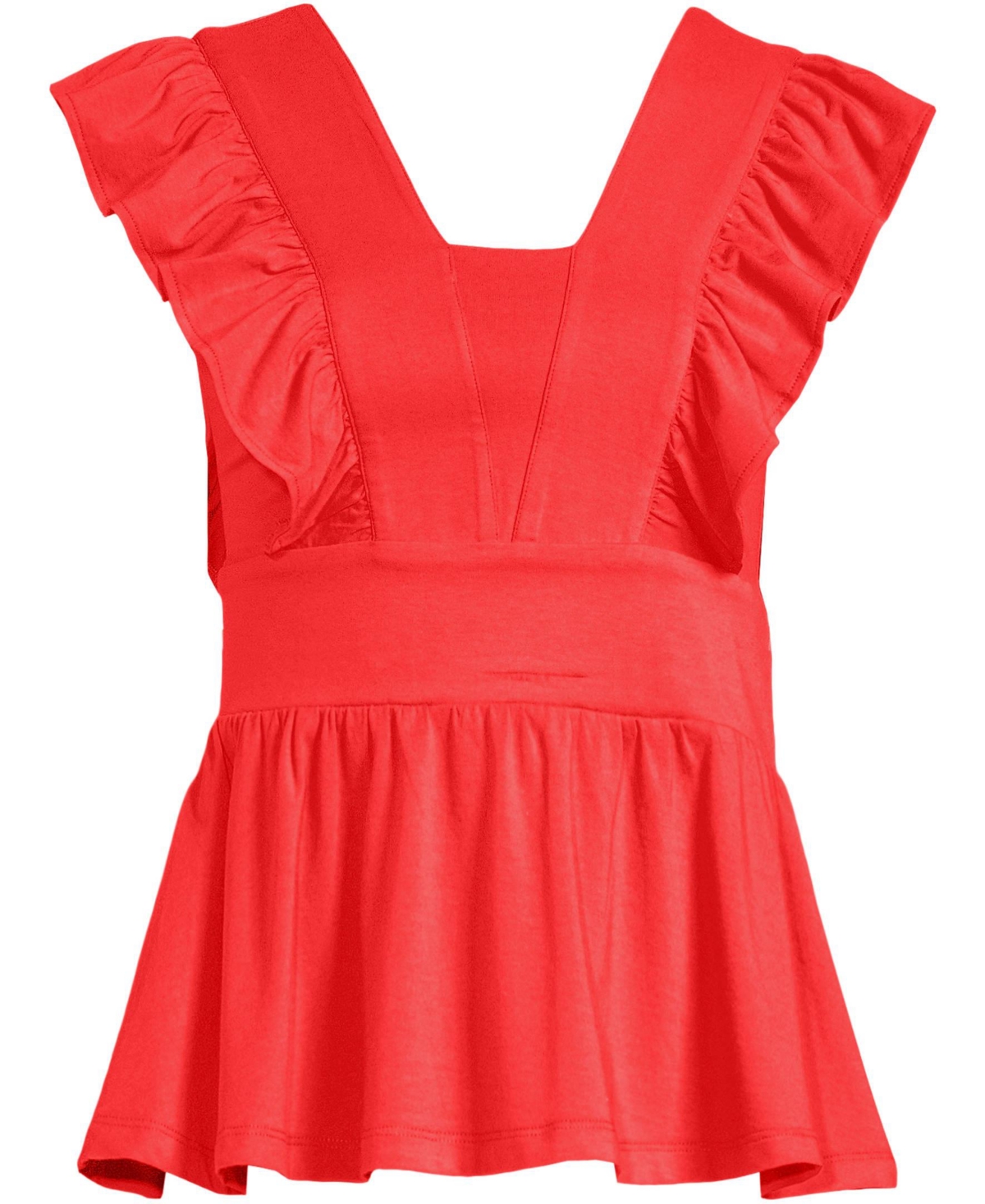 Lands' End Women's Lightweight Jersey Ruffle Peplum Top