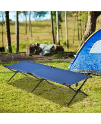 Adults Kids Folding Camping Cot-Blue