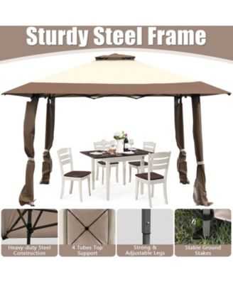 13 x 13 Feet Pop Up Gazebo Tent with Carry Bag for Patio Garden