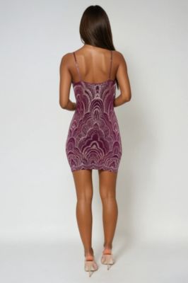Women's Spaghetti Strap Glitter Slinky Dress