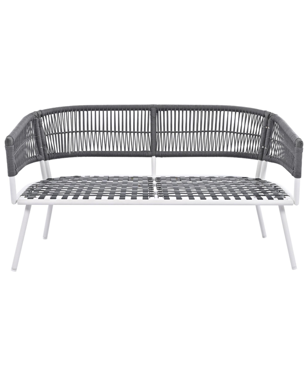 Patio Conversation 4-Piece Boho Rope Patio Furniture Set with Deep Seating and Thick Cushion, Outdoor Furniture with Acacia Wood Table