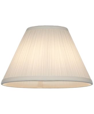 Set of 2 Bell Lamp Shades White Mushroom Pleated Small 5" Top x 11" Bottom x 7.5" Slant Candelabra Clip-On Fitting