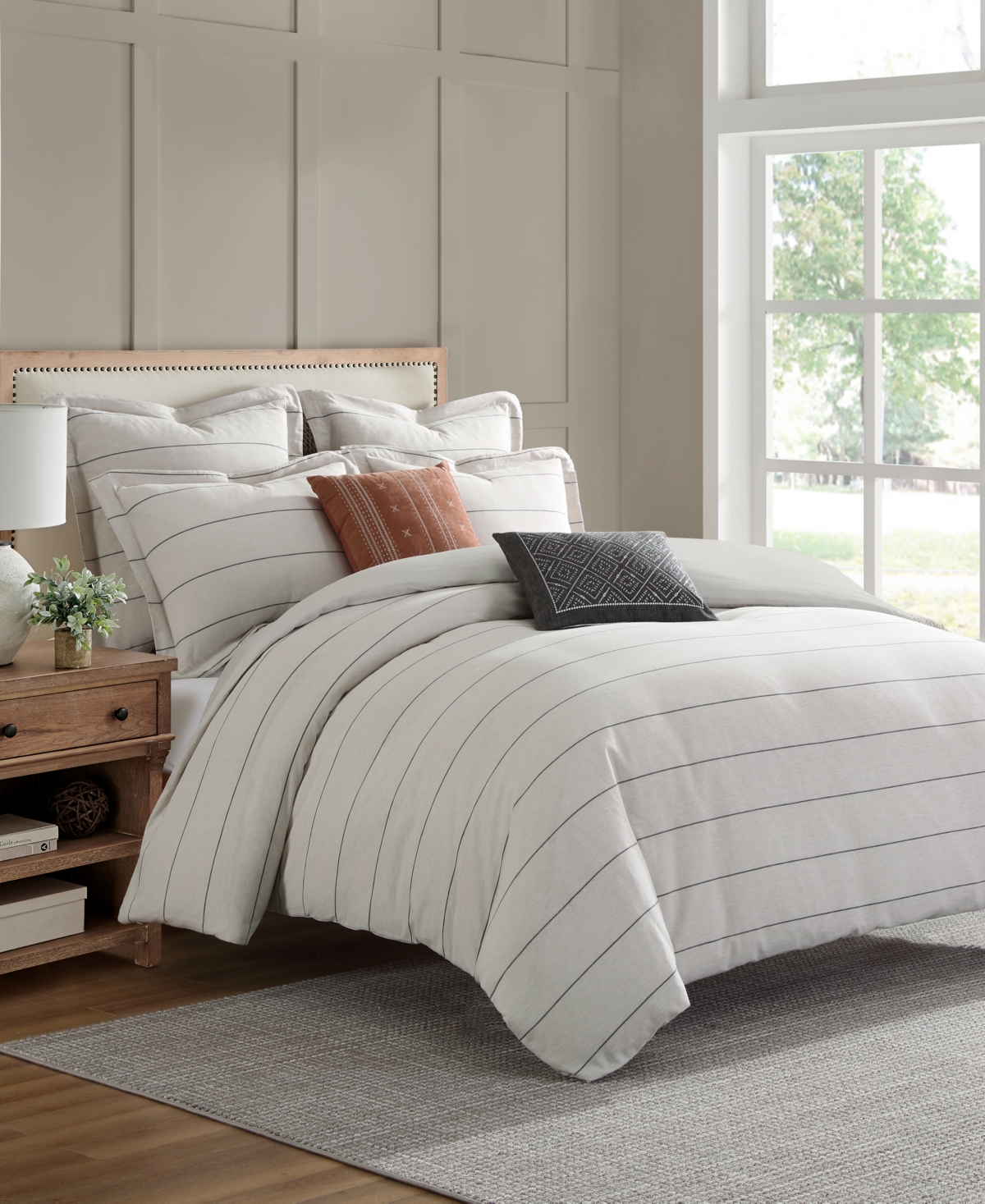 Levtex Leo Stripe Textured 3-Pc. Duvet Cover Set