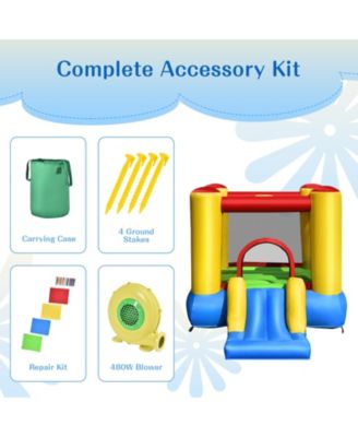 Kids Inflatable Bounce House with Slide and 480W blower