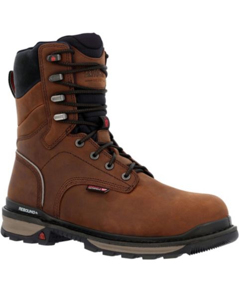Мужские ботинки ROCKY Rams Horn Waterproof Composite Toe Work Boot, цвет: Коричневый