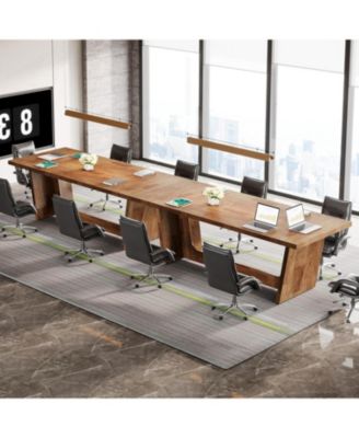 6FT Conference Table Set of 4, Rectangular Seminar Table for Meeting Room, Solid Executive Business Furniture Boardroom Desk