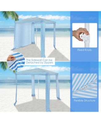 6.6 x 6.6 Feet Foldable and Easy-Setup Beach Canopy With Carry Bag-Blue