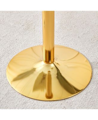 35" Glass Top Round Dining Table - Gold Legs