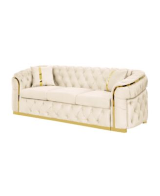 90 Inches Velvet Tufted Chesterfield Sofa