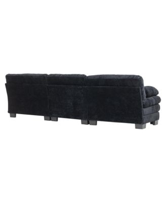 Streamdale L-Shaped Sectional Sofa Sleeper Couch - Black