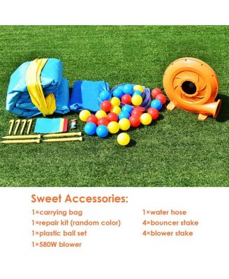 Inflatable Kids Slide Bounce House with 580w Blower