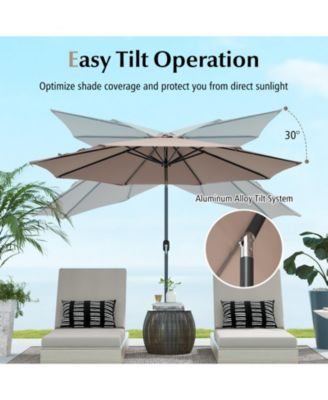 10 Feet Outdoor Patio Umbrella with Tilt Adjustment and Crank