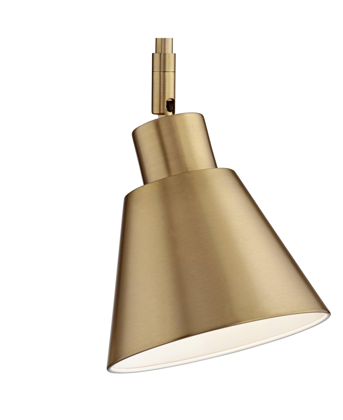 Marybel Modern Adjustable Swing Arm Wall Lamps Set of 2 Brass Gold Plug-In Light Fixture Tapered Cone Metal Shade for Bedroom Bedside House Reading Li