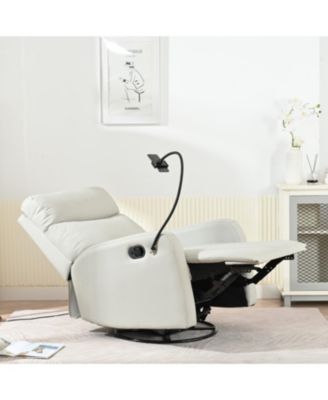 360 Swivel Rocking Recliner Chair with Padded Backrest for Nursery
