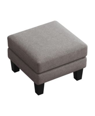 Fabric Ottoman Light Grey